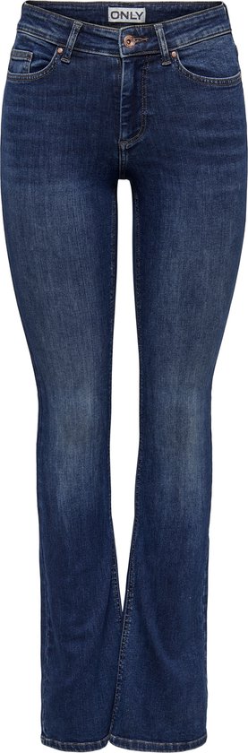 Only Jeans Onlblush Mid Flared Dnm Tai021 Noos Dark Blue Denim Dames - Maat W30 X L30 (L x 30)