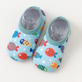 Chaussures de natation - Chaussures d'eau - Chaussures de plage - Semelle anti-dérapante de Bébé-Chausson - Taille S (13,7 cm) - Pêche