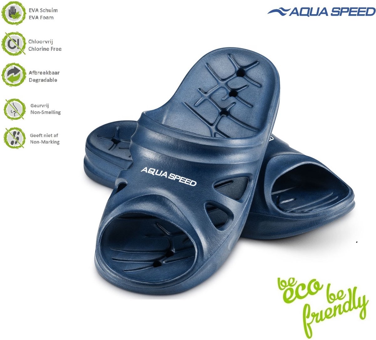 Aqua Speed Badslippers - Licht, Comfortabel en Duurzaam - Navyblauw 46