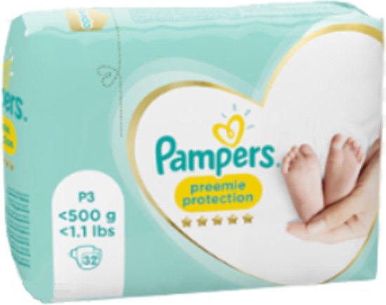 Pampers Preemie Protection Maat P3 - 32 Luiers ( Let op! voor vroeg