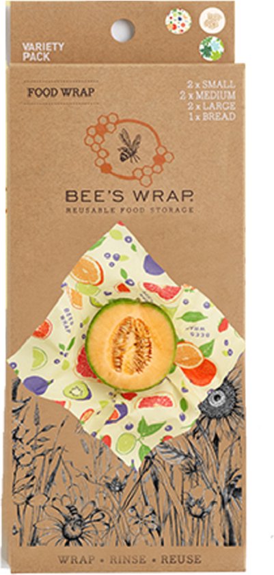 Bee’s wrap Variety Pack 7PK Remix (Honeycomb, Forest Floor, Fresh Fruit) | Bijenwasdoeken Mega pack | Duurzaam verpakken | Duurzaam alternatief…