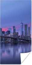 Poster New York achter de Brooklyn Bridge - 60x120 cm