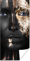 Affiche Femme - Feuille d'Or - Black and Gold et Or - 60x120 cm