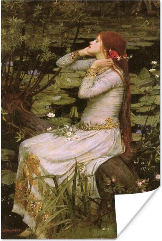 Poster Ophelia - schilderij van John William Waterhouse - 20x40 cm