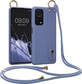 kwmobile hoesje geschikt voor Xiaomi Mi 10T / Mi 10T Pro - Telefoonhoesje met koord en handgreep - Hoes voor smartphone in lavendelgrijs