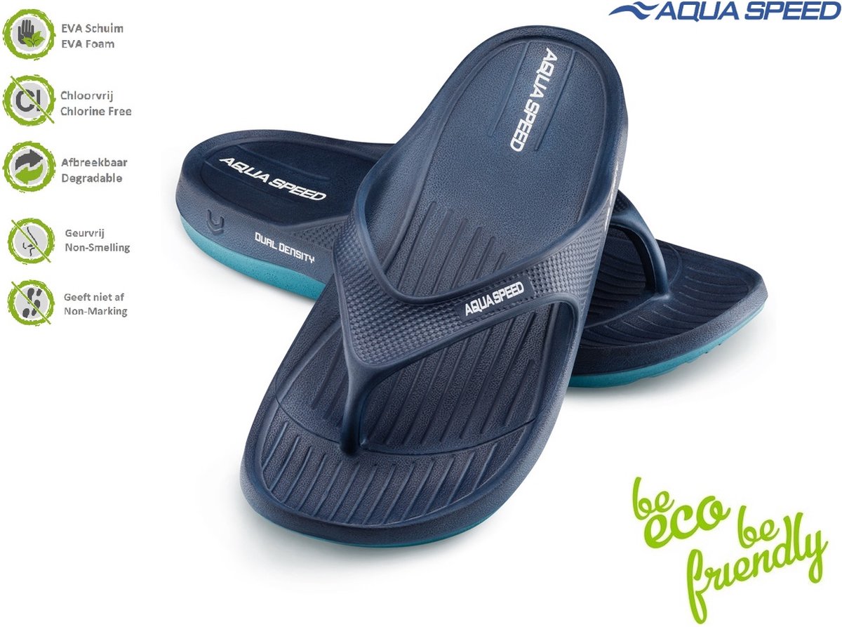 Aqua Speed ALCANO badslippers - Teenslippers Licht, Comfortabel en Duurzaam - Petrol/Navy 41