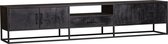 Tv meubel Milan - tv meubel zwart 240 cm - tv kast mangohout en staal