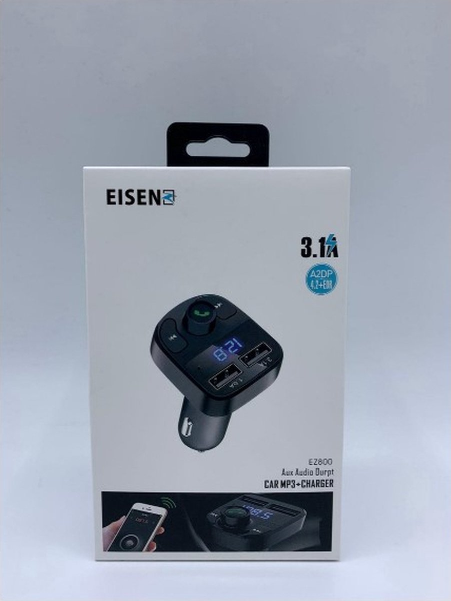 Eisenz EZ800 Bluetooth FM transmitter, CarKit , bluetooth mp3 player Play  Modes / Hands-free Bellen / TF Kaart / USB Auto Lader / USB Flash Drive /  AUX Input / Bluetooth Carkit 