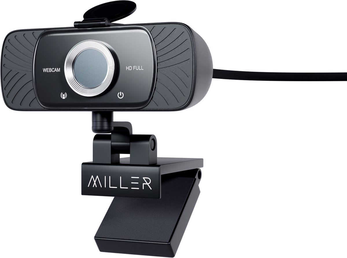 Miller Full HD Webcam Met Microfoon - 1920x1080P - Windows & Mac - USB - Zwart