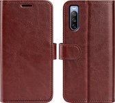 Sony Xperia 10 IV Hoesje - MobyDefend Wallet Book Case (Sluiting Achterkant) - Bruin - GSM Hoesje - Telefoonhoesje Geschikt Voor Sony Xperia 10 IV