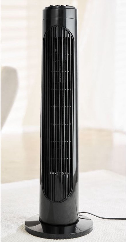 Silvercrest Toren ventilator 50W - Zwart - Draaifunctie - Timer | bol