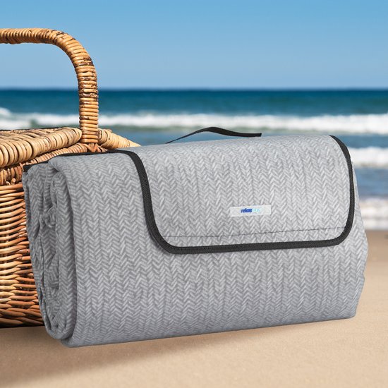 thumbnail: Relaxdays Picknickkleed XXL - 200x300 Cm Waterdicht & Geïsoleerd Voor Strand, Park En Camping - Geruit Buitendekentje