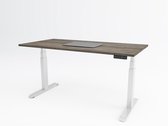 Tri-desk Premium | Elektrisch zit-sta bureau | Wit onderstel | Logan eiken blad | 180 x 80 cm