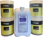 Borthe - Blondeer Pakket - Blondeerpoeder 4 kg - Wit - Oxidatie 12% 5L - 40 Volume