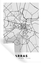 Muurstickers - Sticker Folie - Stadskaart - Frankrijk - Kaart - Arras - Plattegrond - 60x90 cm - Plakfolie - Muurstickers Kinderkamer - Zelfklevend Behang - Zelfklevend behangpapier - Stickerfolie