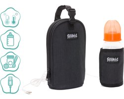 Fillikid Flesverwarmer - Flesverwarmer voor onderweg incl USB - Babyvoeding Verwarmer - Voor thuis en onderweg - Zwart