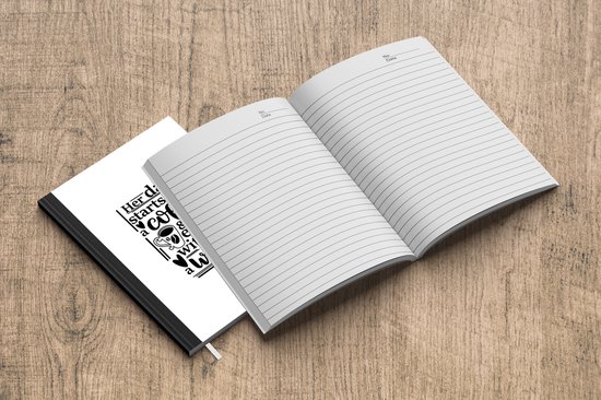 Carnet - Carnet d'écriture - Sa journée commence par un café & se termine par un vin - Proverbes - Citations - Carnet - Format A5 - Bloc-notes