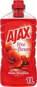 8x Ajax Allesreiniger Fete de Fleur Rode bloemen 1 liter