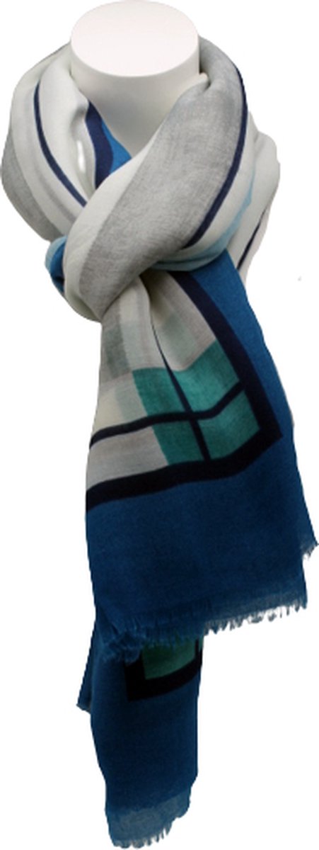 Sjaal Dames Blauw Wit