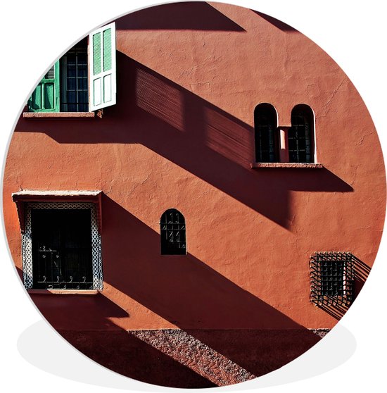 WallCircle - Wandcirkel ⌀ 60 - Muren - Rood - Marrakesh - Ronde schilderijen woonkamer - Wandbord rond - Muurdecoratie cirkel - Kamer decoratie binnen - Wanddecoratie muurcirkel - Woonaccessoires