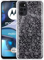 Motorola Moto G22 Hoesje Tattoo wit - Designed by Cazy