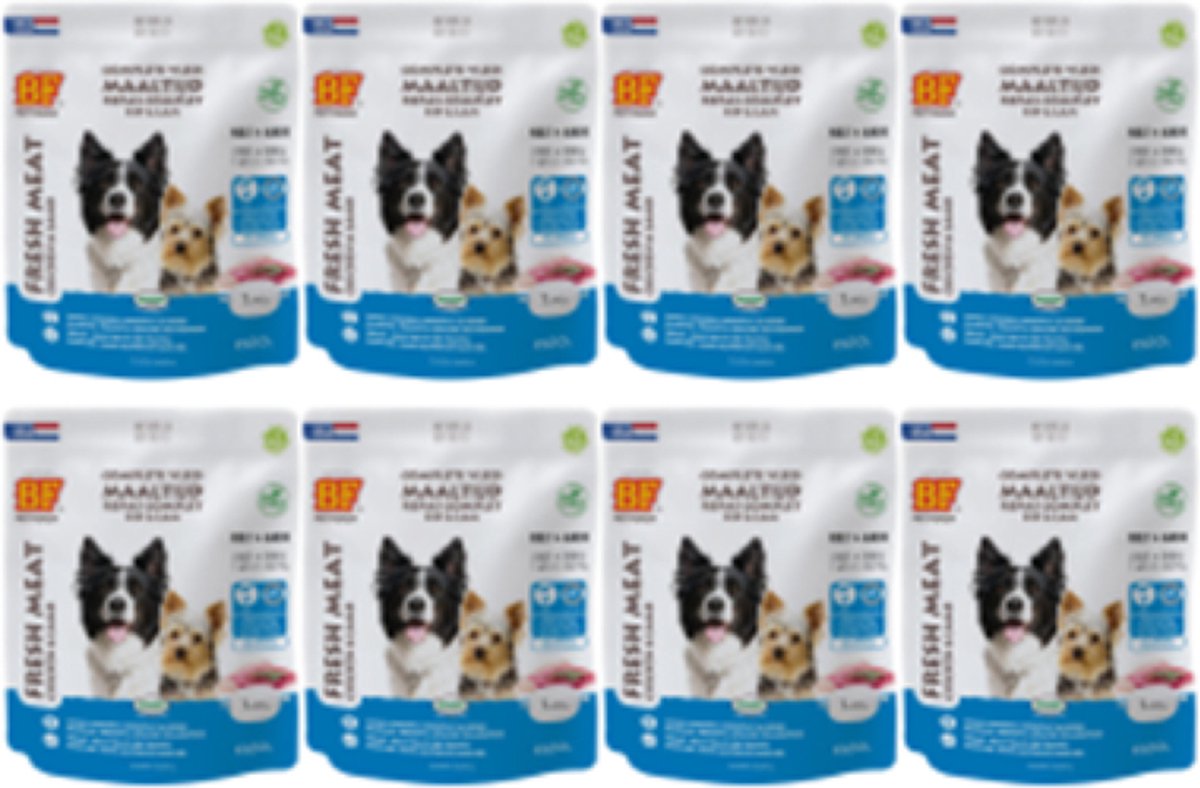 8x Biofood Vleesvoeding Compleet Kip en Lam - Hondenvoer - 630g