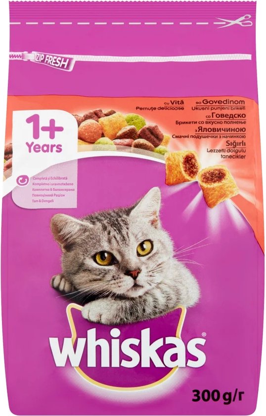 Whiskas Katten droogvoer - Rund smaak -6x 300 g