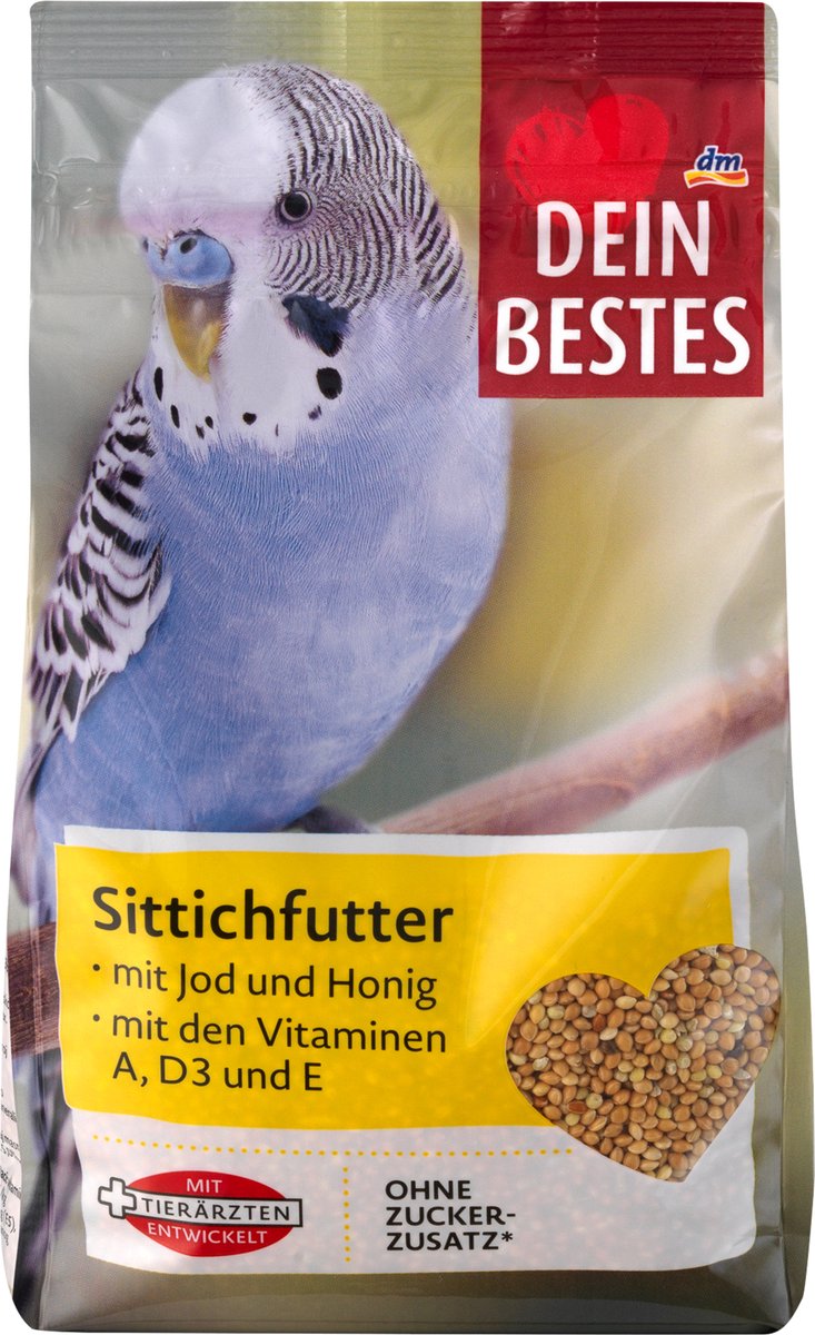 Dein Bestes Vogelvoer voor parkieten, met vitaminen, jodium en honing, 500 g
