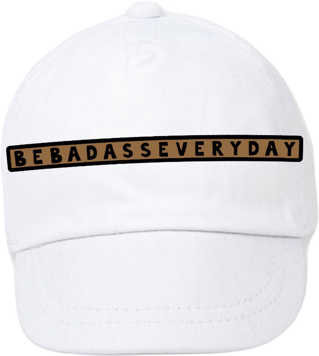 Pet kind-kinderpet-cap be badass-wit-bruin 6-12 maanden