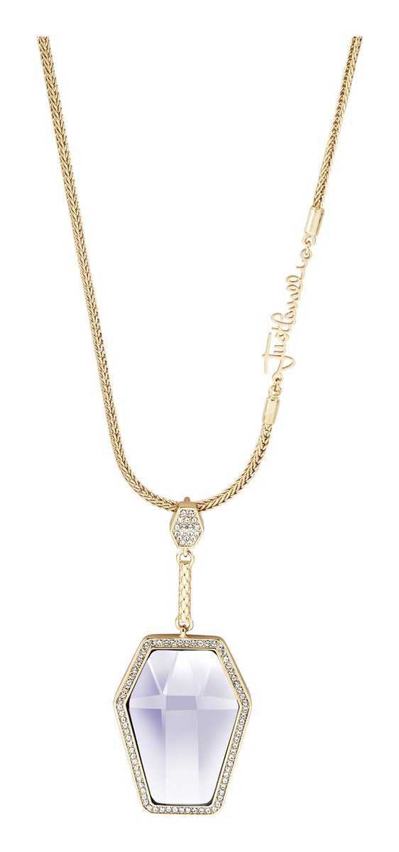 Just Cavalli Animalier Snake Zaffiro necklace - Ketting - JCNL01033200 - Goud - Paars - 65 + 5 CM