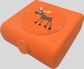 Carl Oscar Sandwich Box voor kinderen - kunststof - oranje - eland - 14.5 x 13.8 x 5.3 cm