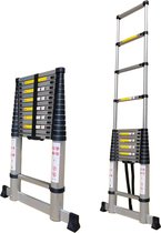 Truskore® Telescopische ladder 6.2 meter - Aluminium - Professionele Vouwladder - Telescoop ladder - Stevig & Vertrouwd en inclusief Draagtas