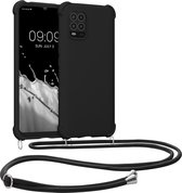 kwmobile telefoonhoesjegeschikt voor Xiaomi Mi 10 Lite (5G) - Hoesje van siliconen met telefoonkoord - In zwart