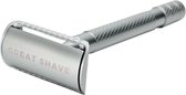 Great Shave® Scheermes Veilig Scheren Zilver + 5 EXTRA Mesjes Mannen en Vrouwen Scheermes Milieuvriendelijk Geldbesparend