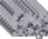 Placemat - Marmer print - Agaat geode - Steen - 45x30 cm - 6 stuks - Hittebestendig - Anti-Slip - Onderlegger - Afneembaar