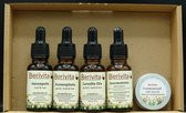 Gevoelige Huid Verzorging Pakket -100% Natuurlijk - Camellia olie 20ml, Druivenpitolie 20ml, Hennepolie 20ml, Rozenbottelolie 20ml, Frambozenzalf 15ml