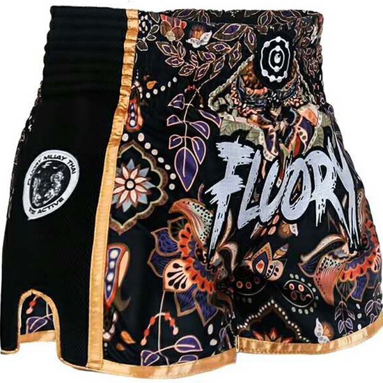 Fluory Muay Thai Short Kickboks Broek Flowers maat XL