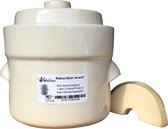Mini fermentatiepot 1 liter (Creme/Modern) met verzwaringsstenen - Kimchipot