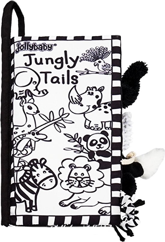 Foto: Baby speelgoed kinderboekenweek baby born boek voor kinderen schoencadeautjes sinterklaas sinterklaas kerstcadeau educatief baby speelgoed zacht baby boek zacht speelgoed speelgoed voor baby zwart en wit boek jungle tails thema