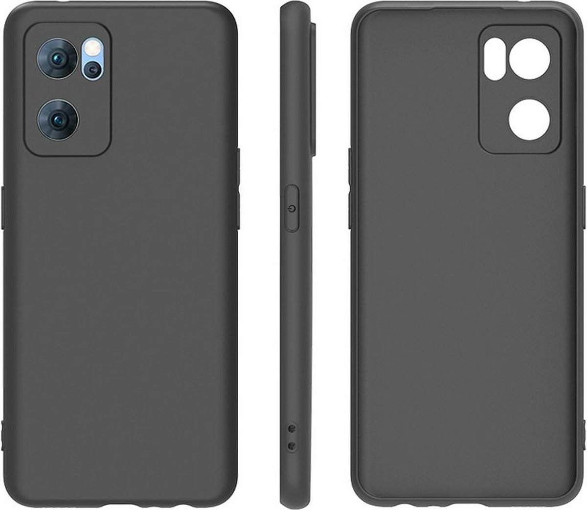 MobyDefend Hoesje - Geschikt voor Oppo Find X5 - TPU Backcover - Mat Zwart