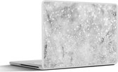 Laptop sticker - 14 inch - Marmer - Glitter - Wit - Grijs - 32x5x23x5cm - Laptopstickers - Laptop skin - Cover