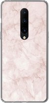 Geschikt voor OnePlus 7 Pro hoesje - Marmer print - Rosé - Chic - Siliconen Telefoonhoesje