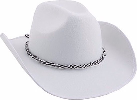 Cowboyhoed voor volwassenen - wit - Carnaval verkleed - Western - sheriff - cowboy