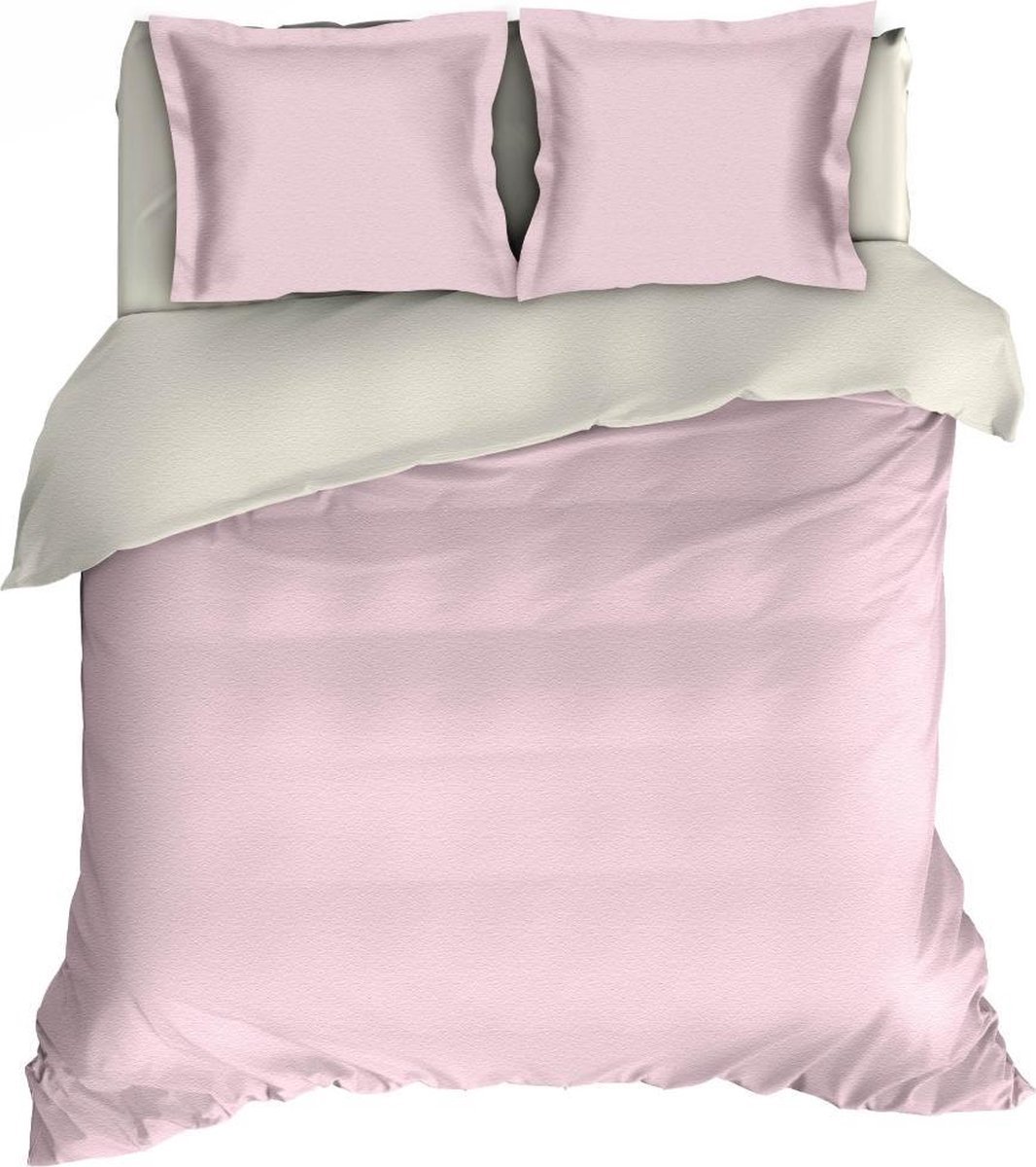 Romanette Comtesse - Flanel - Dekbedovertrek - Lits-jumeaux - 240x200/220 cm + 2 kussenslopen 60x70 cm - Roze/ivoor