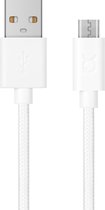 XQISIT Cotton Cable - Micro-USB naar USB 2.0 Kabel - 1,8m - Wit