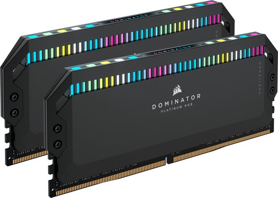 Corsair Dominator Platinum RGB - Geheugen - DDR5 - 32 GB: 2 x 16 GB - 288-PIN - DDR5 - 5600 MHz / PC5-44800 - CL36 - 1.25V - Intel XMP 3.0 - zwart