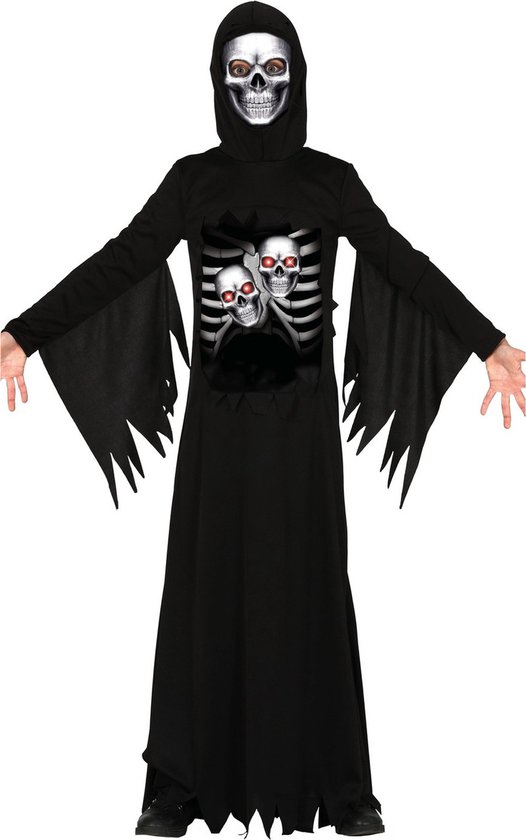 Horror verkleed kostuum magere Hein / de Dood voor kinderen - Halloween Carnavalskostuum 140/152