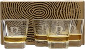 4 Personaliseerbare Whiskeyglazen in Geschenkverpakking - Whiskey Tumbler 320 ml - Levertijd 3-4 dagen