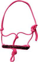 Touwhalster ‘Zigzag’ roze-zwart maat Cob | felroze, roze, zwart, roze, speciaal neusstuk, Black, pink, cute, touwproducten