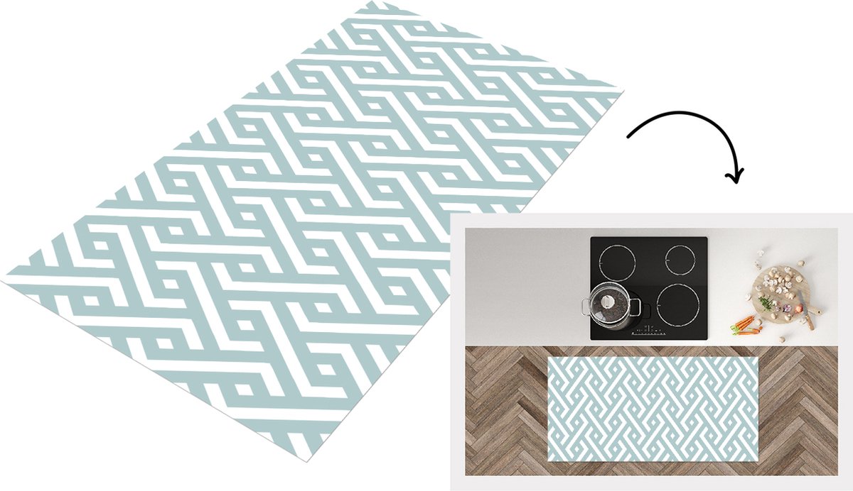 KitchenYeah Keukenloper - Loper keuken - Patronen - Abstract - Geometrie - 120x60 cm - Keukenloper vinyl Multicolor